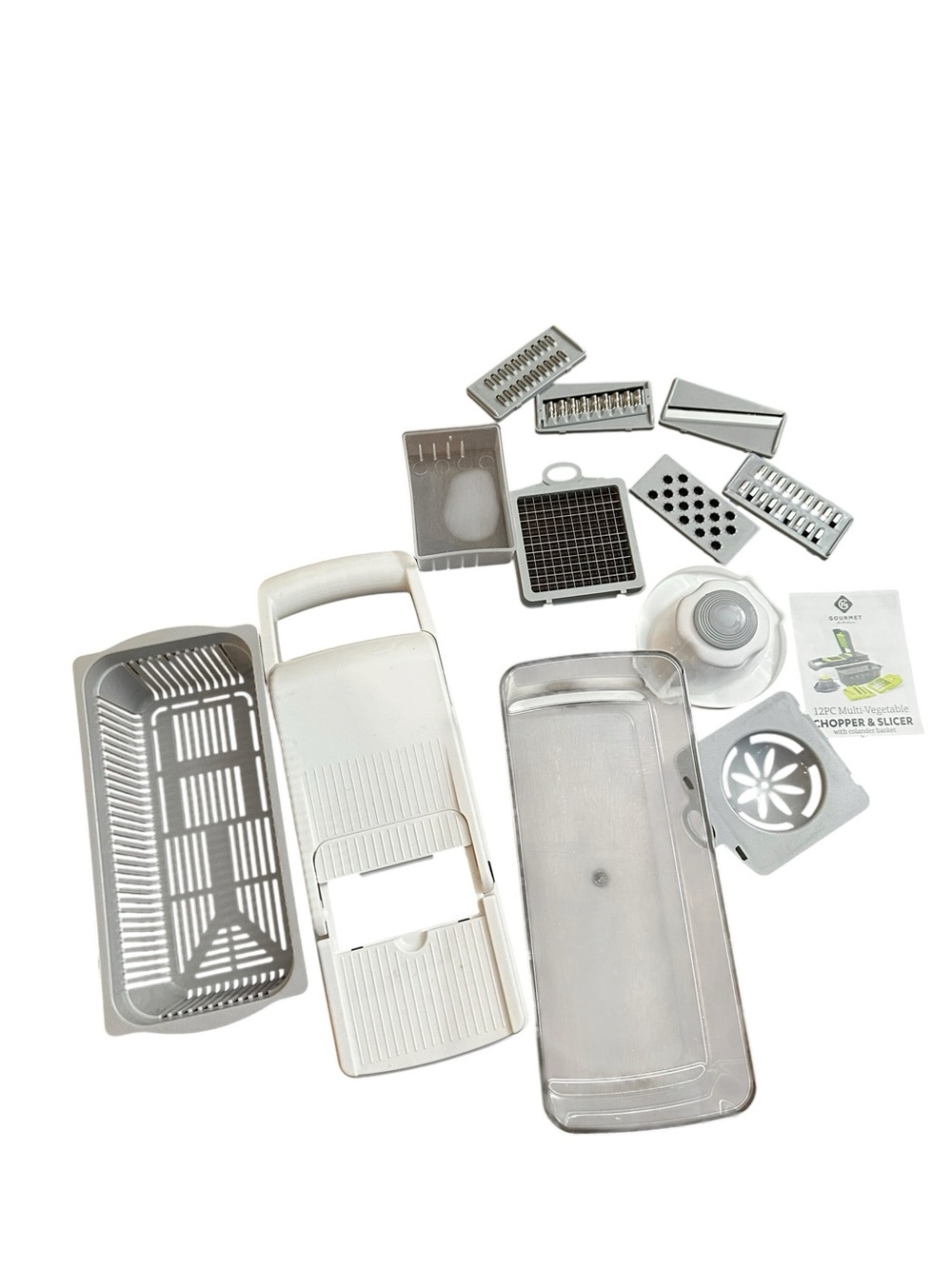 Manual Multi-Blade Vegetable Slicer & Chopper - White